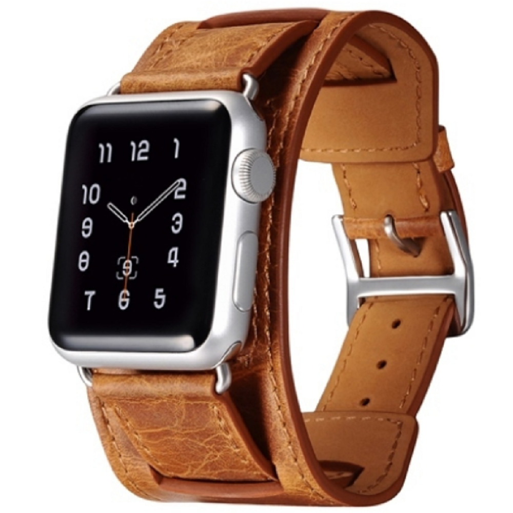 iCarer Quadri Watch Band - Δερμάτινο Λουράκι Apple Watch Ultra2/Ultra1/SE/10/9/8/7/6/5/4 (49/46/45/44mm) - Orange (RIW112)