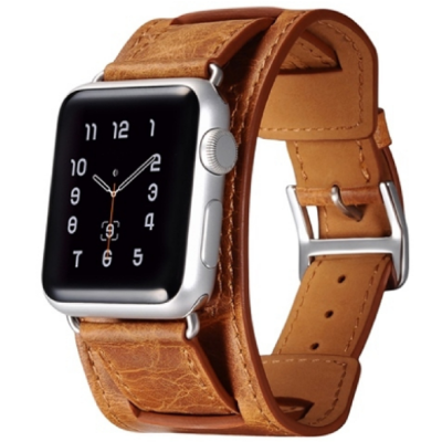 iCarer Quadri Watch Band - Δερμάτινο Λουράκι Apple Watch Ultra2/Ultra1/SE/10/9/8/7/6/5/4 (49/46/45/44mm) - Orange (RIW112)