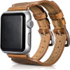 iCarer Double Buckle Cuff Watch Band - Δερμάτινο Λουράκι Apple Watch Ultra2/Ultra1/SE/10/9/8/7/6/5/4 (49/46/45/44mm) - Brown (RIW114)