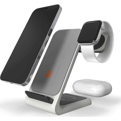 STM Charge Tree Swing - Βάση Ασύρματης Φόρτισης για Smartphone / Airpods / Apple Watch - 15W - White - 2 Έτη Εγγύηση (STM-931-323Z-01)