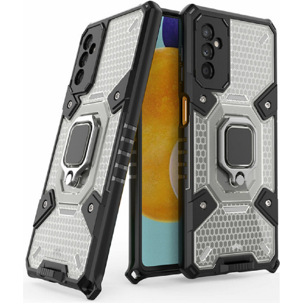 Vivid Honeycomb Armor - Ανθεκτική Θήκη Samsung Galaxy M52 5G με Μεταλλικό Ring Holder - Black (UNARMORGALAXYM52BK)