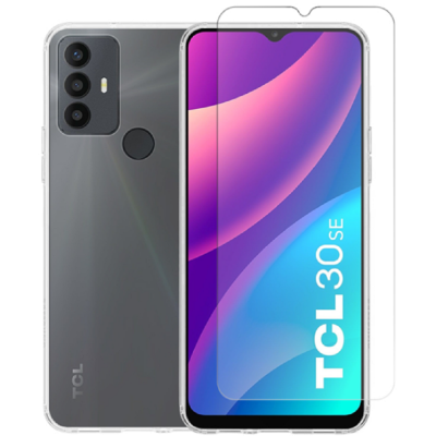 Vivid Σετ Διάφανη Θήκη Σιλικόνης & Tempered Glass - TCL 30 SE / 306 - Transparent (VIGELLY231GLASSTN)