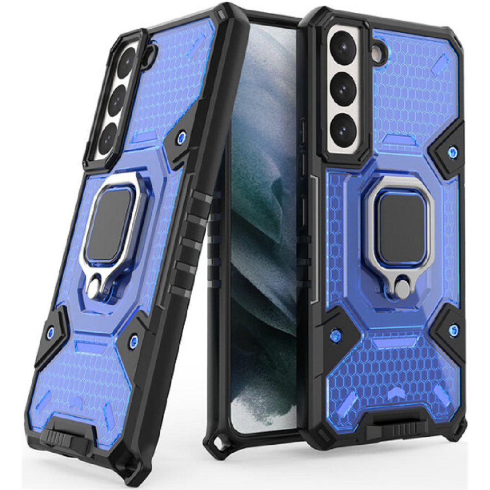 Vivid Honeycomb Armor - Ανθεκτική Θήκη Samsung Galaxy S22 Plus 5G με Μεταλλικό Ring Holder - Blue (UNARMORGALAXYS22PLUSBL)