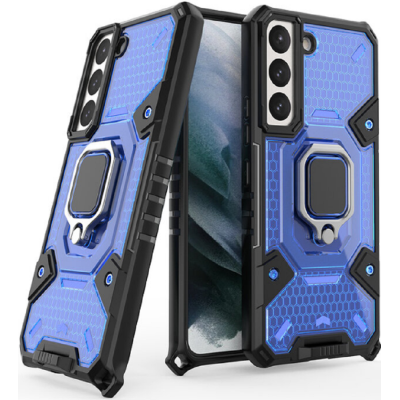 Vivid Honeycomb Armor - Ανθεκτική Θήκη Samsung Galaxy S22 Plus 5G με Μεταλλικό Ring Holder - Blue (UNARMORGALAXYS22PLUSBL)