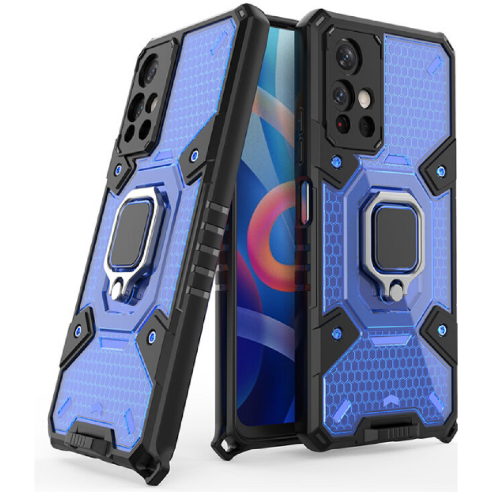 Vivid Honeycomb Armor - Ανθεκτική Θήκη Xiaomi Poco M4 Pro 5G με Μεταλλικό Ring Holder - Blue (UNARMORREDMINOTE11BL)