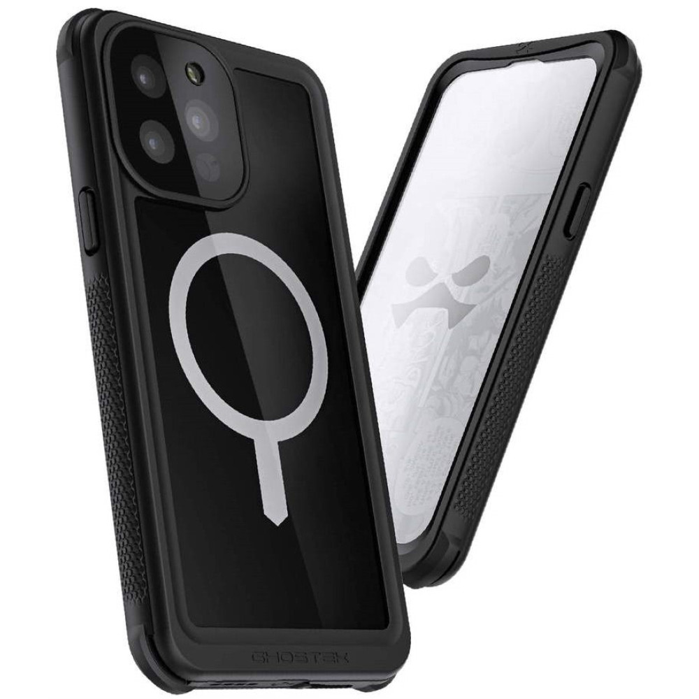 Ghostek Nautical 4 - Ανθεκτική Αδιάβροχη Θήκη MagSafe με Περιστρεφόμενο Κλιπ Ζώνης - Apple iPhone 13 Pro Max - Black (GHOCAS2881)