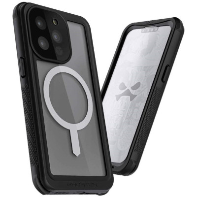 Ghostek Nautical 4 - Ανθεκτική Αδιάβροχη Θήκη MagSafe με Περιστρεφόμενο Κλιπ Ζώνης - Apple iPhone 13 Pro - Clear (GHOCAS2880)