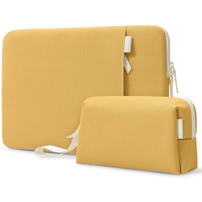 Tomtoc Chic Lady Sleeve Jelly - Σετ Θήκη για Laptop έως 13" και Accessory Jelly Pouch Θήκη για Αξεσουάρ - Chess Yellow (A23-C02Y01)