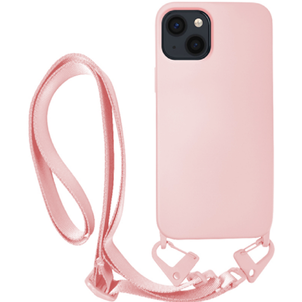 Vivid Silicone Strap - Θήκη Σιλικόνης με Λουράκι Λαιμού - Apple iPhone 13 - Nude (VISISTRAP196NUDE)