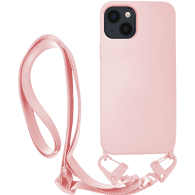 Vivid Silicone Strap - Θήκη Σιλικόνης με Λουράκι Λαιμού - Apple iPhone 13 - Nude (VISISTRAP196NUDE)