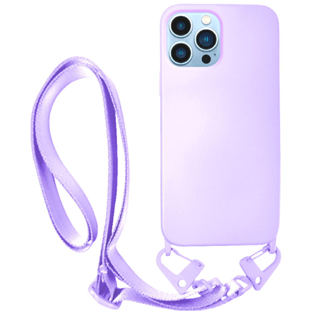 Vivid Silicone Strap - Θήκη Σιλικόνης με Λουράκι Λαιμού - Apple iPhone 13 Pro - Lilac (VISISTRAP197LILAC)
