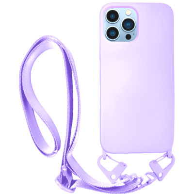 Vivid Silicone Strap - Θήκη Σιλικόνης με Λουράκι Λαιμού - Apple iPhone 13 Pro - Lilac (VISISTRAP197LILAC)