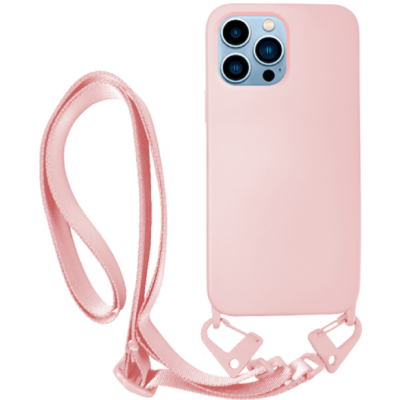 Vivid Silicone Strap - Θήκη Σιλικόνης με Λουράκι Λαιμού - Apple iPhone 13 Pro - Nude (VISISTRAP197NUDE)
