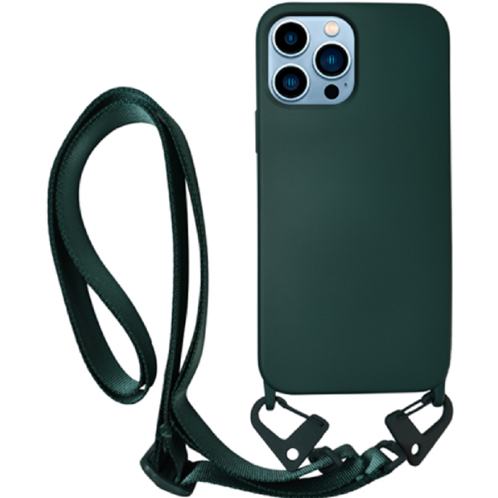 Vivid Silicone Strap - Θήκη Σιλικόνης με Λουράκι Λαιμού - Apple iPhone 13 Pro - Pine Green (VISISTRAP197PINEGR)