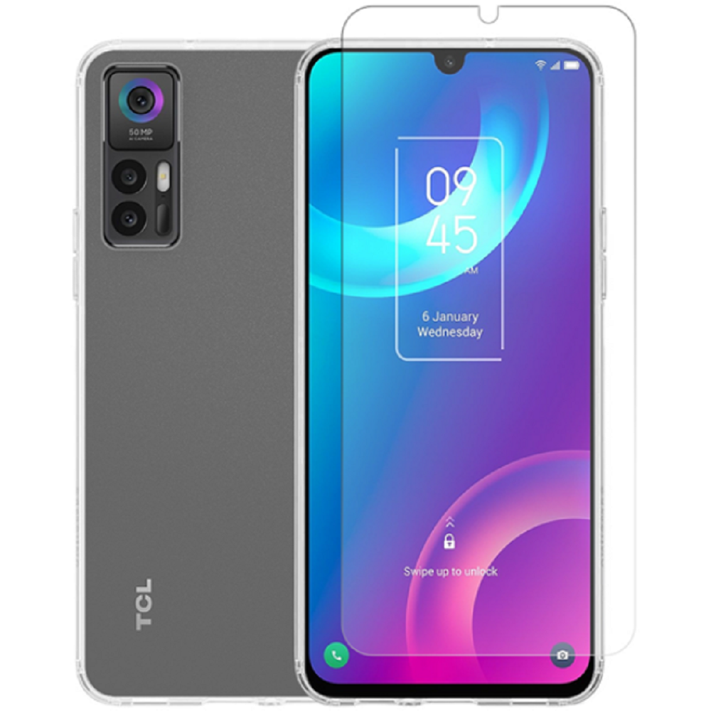 Vivid Σετ Διάφανη Θήκη Σιλικόνης & Tempered Glass - TCL 30 5G - Transparent (VIGELLY236GLASSTN)