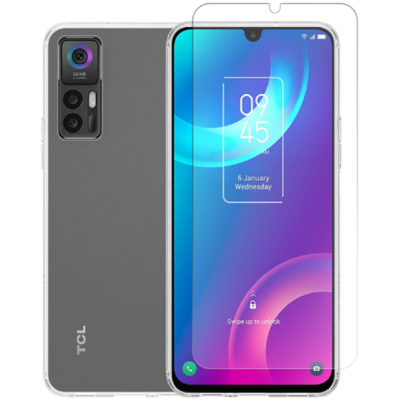 Vivid Σετ Διάφανη Θήκη Σιλικόνης & Tempered Glass - TCL 30 5G - Transparent (VIGELLY236GLASSTN)