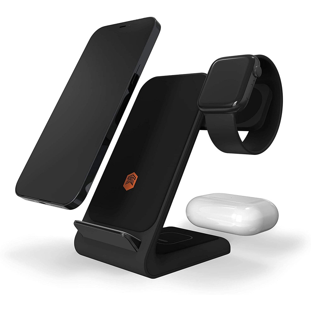 STM Charge Tree Swing - Βάση Ασύρματης Φόρτισης για Smartphone / Airpods / Apple Watch - 15W - Black - 2 Έτη Εγγύηση (STM-931-323Z-02)