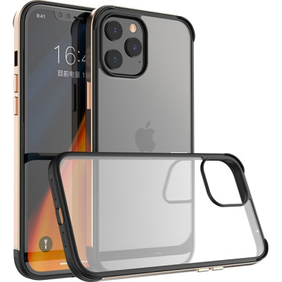 Bodycell Aluminium Bumper - Διάφανη Σκληρή Θήκη με Bumper Αλουμινίου - Apple iPhone 12 Pro Max - Gold (5206015056543)