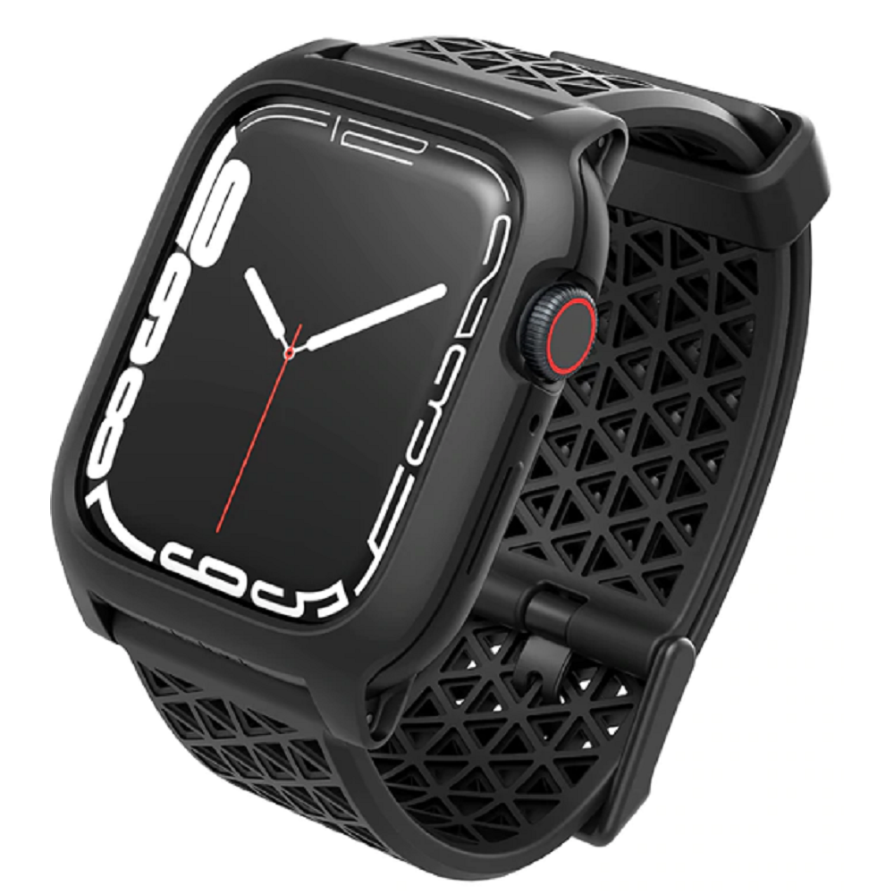 Catalyst Ανθεκτική Θήκη Active Defence και Λουράκι Σιλικόνης Apple Watch 9 / 8 / 7 45mm - Stealth Black (CAT45DROP7BLK)