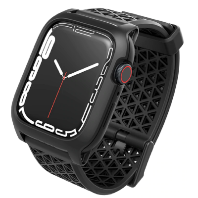 Catalyst Ανθεκτική Θήκη Active Defence και Λουράκι Σιλικόνης Apple Watch 9 / 8 / 7 45mm - Stealth Black (CAT45DROP7BLK)