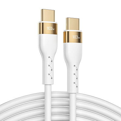 Joyroom PD Liquid Silicone Cable S-1250N18-10 - Καλώδιο Φόρτισης και Μεταφοράς Δεδομένων 5A - Type-C σε Type-C - 300cm - 100W - White (6941237178404)