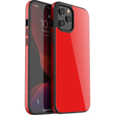 Bodycell Back Glass Aluminium Bumper - Θήκη με Πλάτη από Tempered Glass και Bumper Αλουμινίου - Apple iPhone 12 Pro Max - Red (5206015056611)