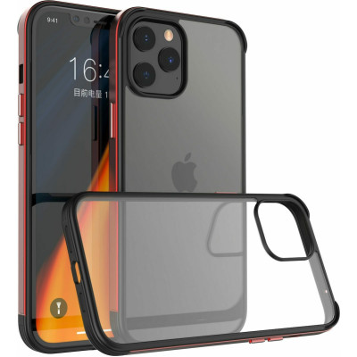Bodycell Aluminium Bumper - Διάφανη Σκληρή Θήκη με Bumper Αλουμινίου - Apple iPhone 12 / 12 Pro - Red (5206015056529)