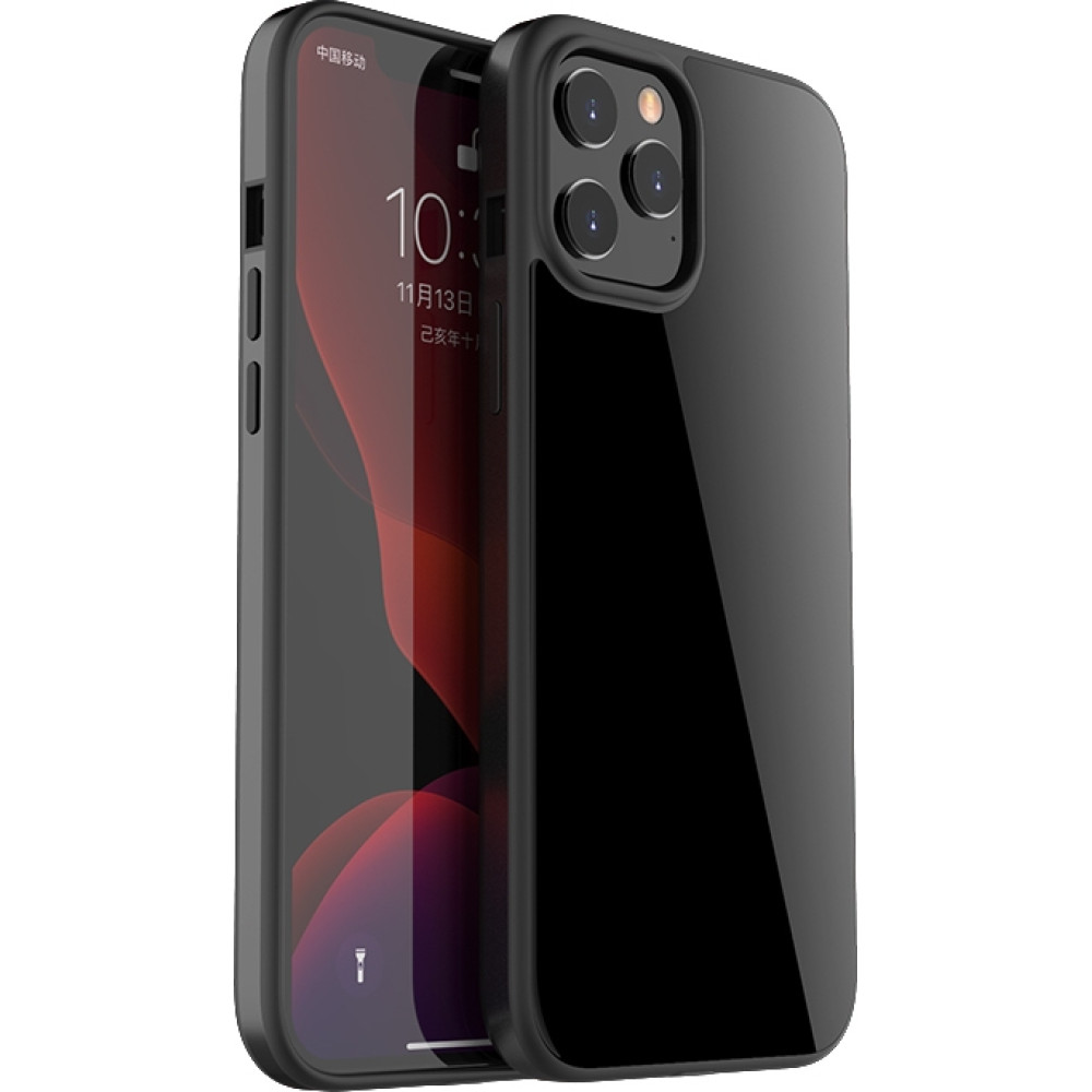 Bodycell Back Glass Aluminium Bumper - Θήκη με Πλάτη από Tempered Glass και Bumper Αλουμινίου - Apple iPhone 12 / 12 Pro - Black (5206015056604)