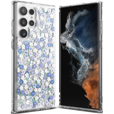 Ringke Fusion Design Armored - Ανθεκτική Σκληρή Θήκη με TPU Bumper - Samsung Galaxy S22 Ultra 5G - Wild Flowers (8809848204685)