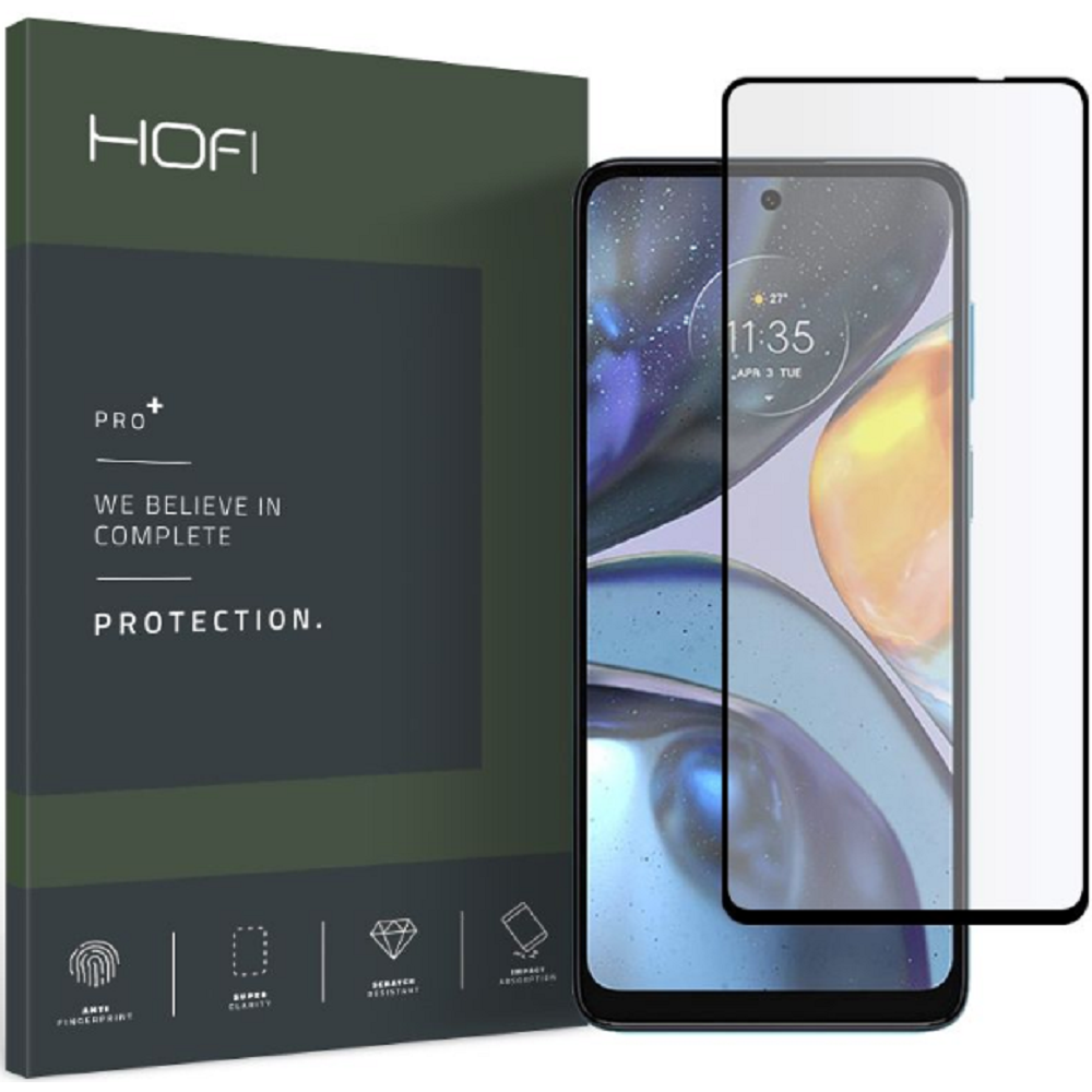 Hofi Premium Pro+ Tempered Glass - Fullface Αντιχαρακτικό Γυαλί Οθόνης - Motorola Moto G22 / E32 / E32s - Black (9589046921872)