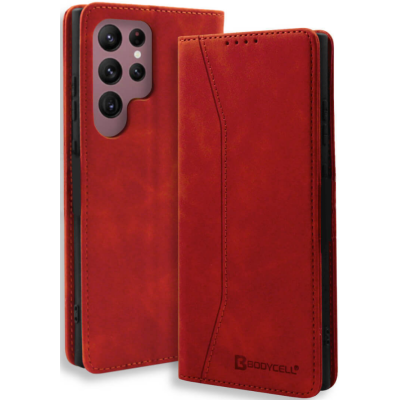 Bodycell Θήκη - Πορτοφόλι Samsung Galaxy S22 Ultra 5G - Red (5206015058493)