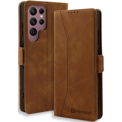 Bodycell Θήκη - Πορτοφόλι Samsung Galaxy S22 Ultra 5G - Brown (5206015058431)