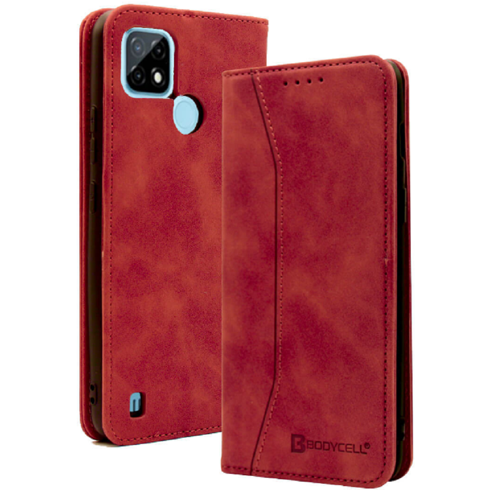 Bodycell Θήκη - Πορτοφόλι Realme C21 - Red (5206015059094)