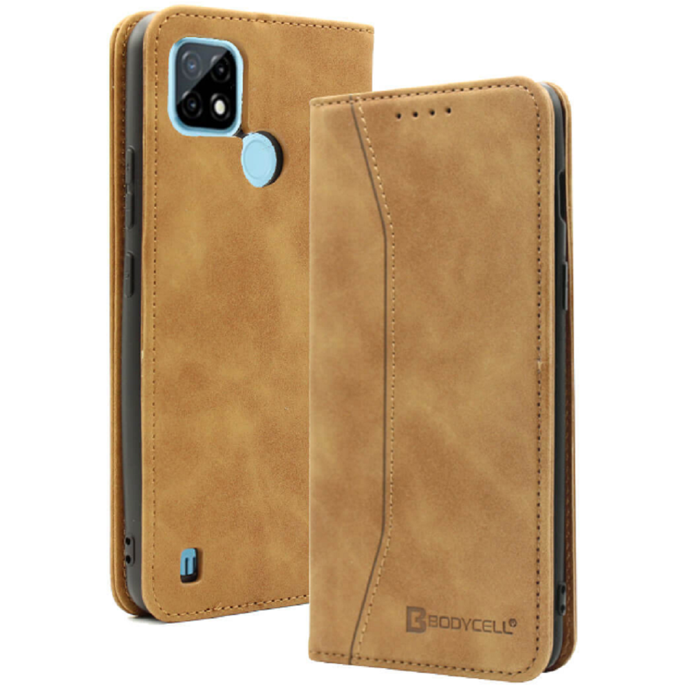 Bodycell Θήκη - Πορτοφόλι Realme C21 - Brown (5206015059032)