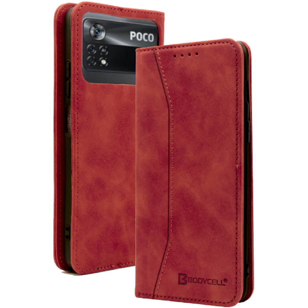 Bodycell Θήκη - Πορτοφόλι Xiaomi Poco X4 Pro 5G - Red (5206015000942)
