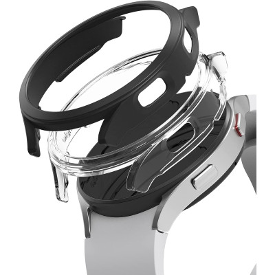 Ringke Θήκη Slim Case - Samsung Galaxy Watch 4 44mm - Clear / Black - 2 Τεμάχια (8809818847829)