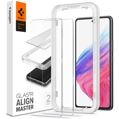 Spigen GLAS.tR ALIGNmaster - Αντιχαρακτικό Γυάλινο Tempered Glass Samsung Galaxy A53 5G - Clear - 2 Τεμάχια (AGL04306)