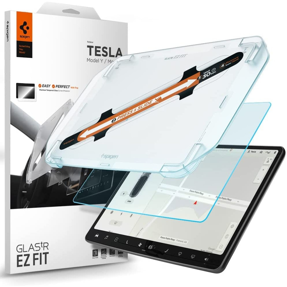 Spigen Tempered Glass GLAS.tR EZ Fit Anti-Glare - Premium Αντιχαρακτικό Γυαλί Οθόνης Αυτοκινήτου Tesla - Model Y / Model 3 (AGL01086)