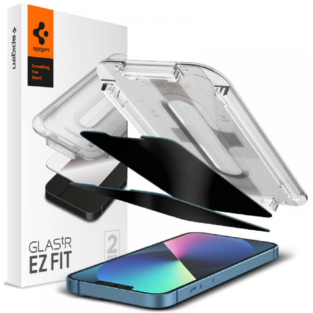 Spigen Privacy Tempered Glass GLAS.tR EZ Fit - Αντιχαρακτικό Γυαλί Προστασίας Απορρήτου Οθόνης Apple iPhone 16e / 14 / 13 / 13 Pro - 2 Τεμάχια (AGL03388)