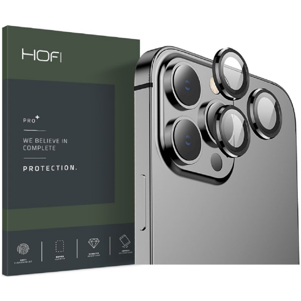 Hofi Camring Pro+ Αντιχαρακτικό Γυαλί Προστασίας για Φακό Κάμερας - Apple iPhone 13 Pro / 13 Pro Max - Black (9589046921674)