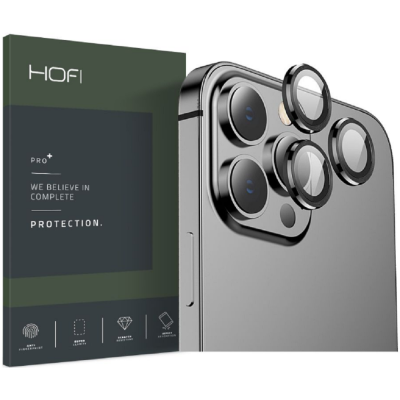 Hofi Camring Pro+ Αντιχαρακτικό Γυαλί Προστασίας για Φακό Κάμερας - Apple iPhone 13 Pro / 13 Pro Max - Black (9589046921674)