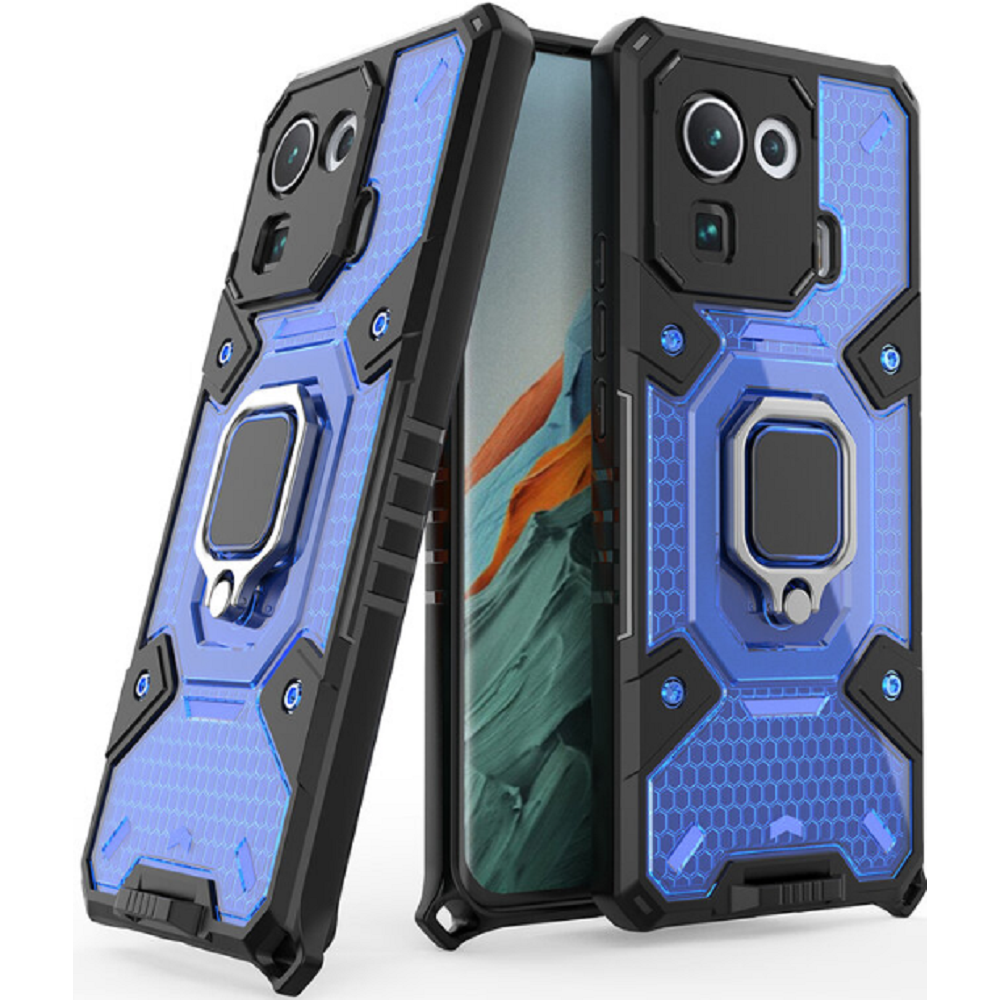 Vivid Honeycomb Armor - Ανθεκτική Θήκη Xiaomi Mi 11 Pro με Μεταλλικό Ring Holder - Blue (UNARMORMI11PROBL)