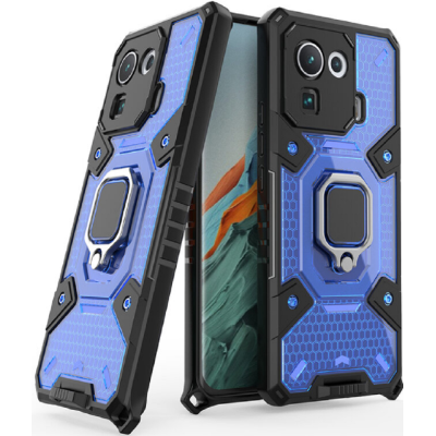 Vivid Honeycomb Armor - Ανθεκτική Θήκη Xiaomi Mi 11 Pro με Μεταλλικό Ring Holder - Blue (UNARMORMI11PROBL)