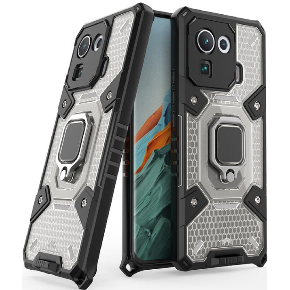 Vivid Honeycomb Armor - Ανθεκτική Θήκη Xiaomi Mi 11 Pro με Μεταλλικό Ring Holder - Black (UNARMORMI11PROBK)