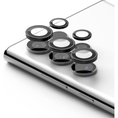 Ringke Camera Lens Frame Glass - Αντιχαρακτικό Γυαλί Προστασίας για Φακό Κάμερας - Samsung Galaxy S22 Ultra 5G - Black (8809848207419)