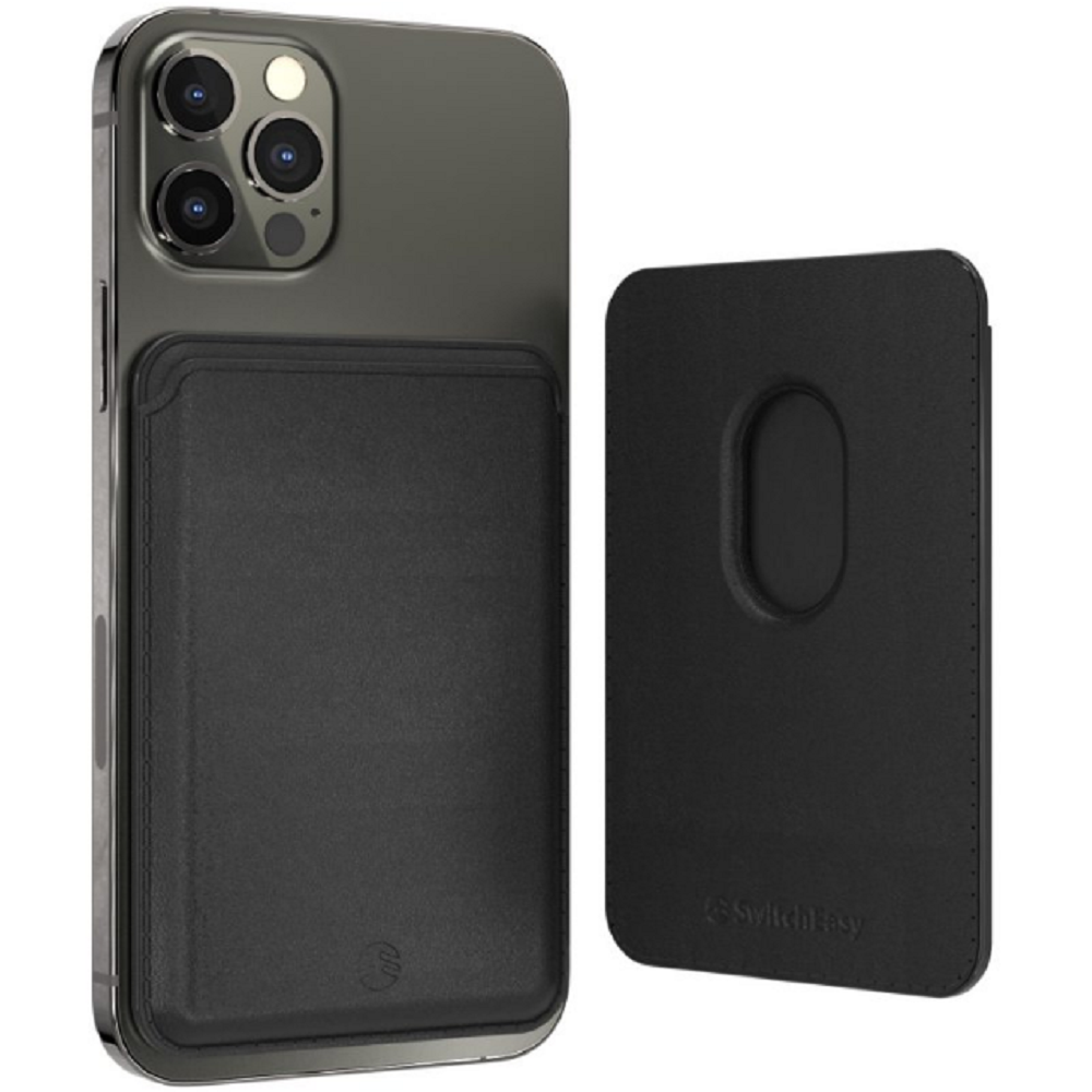 SwitchEasy MagWallet Leather Card Holder - Δερμάτινο MagSafe Πορτοφόλι / Θήκη για Κάρτες με Αντικλεπτικό RFID για iPhone 14 / 13 / 12 - Black (GS-103-168-229-11)