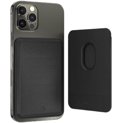 SwitchEasy MagWallet Leather Card Holder - Δερμάτινο MagSafe Πορτοφόλι / Θήκη για Κάρτες με Αντικλεπτικό RFID για iPhone 14 / 13 / 12 - Black (GS-103-168-229-11)