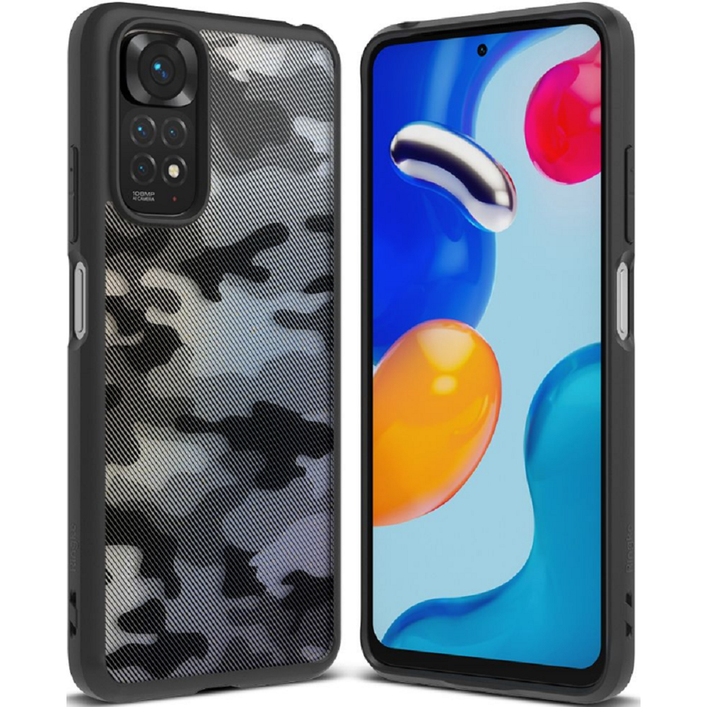Ringke Fusion Σκληρή Θήκη με TPU Bumper - Xiaomi Redmi Note 11 / 11S - Matte Camo Black (8809848208997)