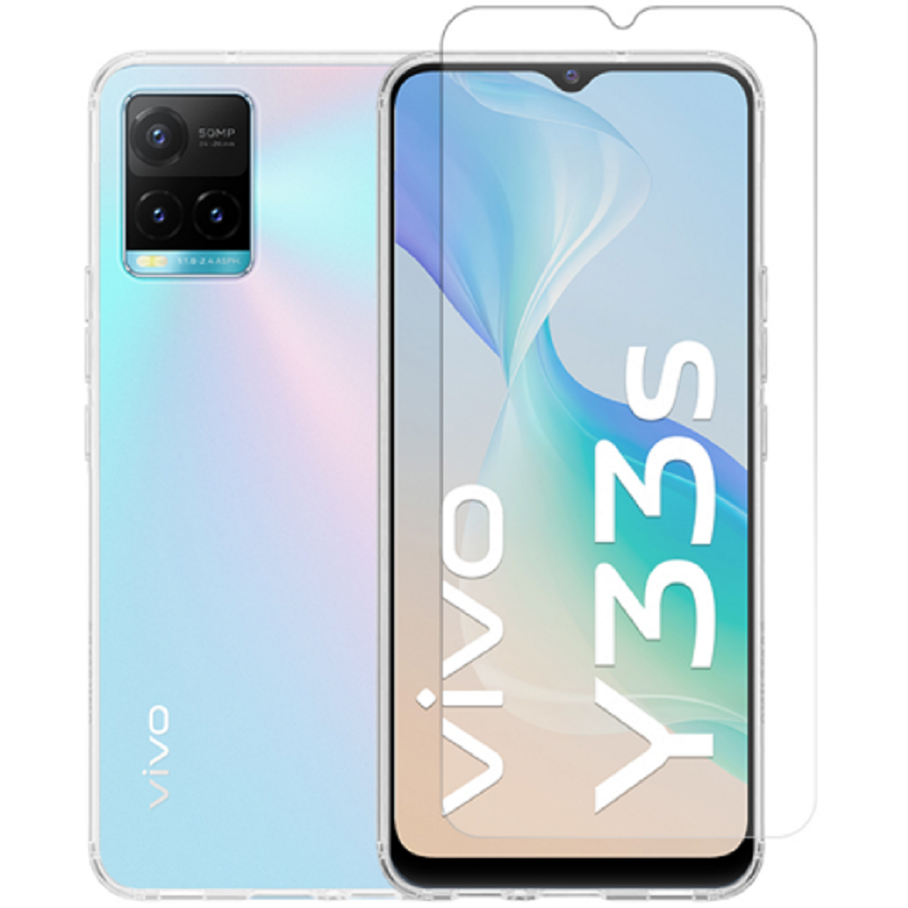 Vivid Σετ Διάφανη Θήκη Σιλικόνης & Tempered Glass - Vivo Y33s - Transparent (VIGELLY247GLASSTN)