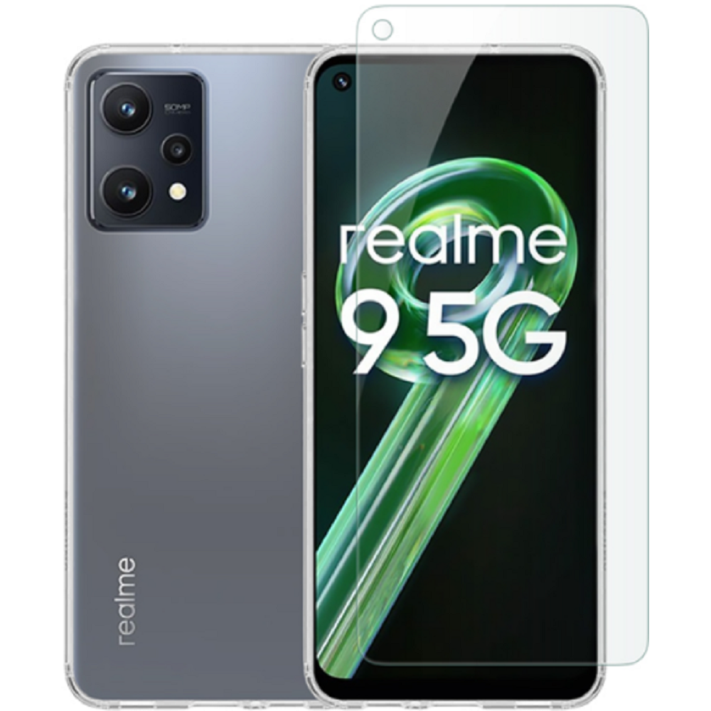 Vivid Σετ Διάφανη Θήκη Σιλικόνης & Tempered Glass - Realme 9 5G - Transparent (VIGELLY238GLASSTN)